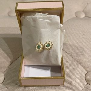 SOLD 3 for $10 Art Deco White Turquoise Earrings